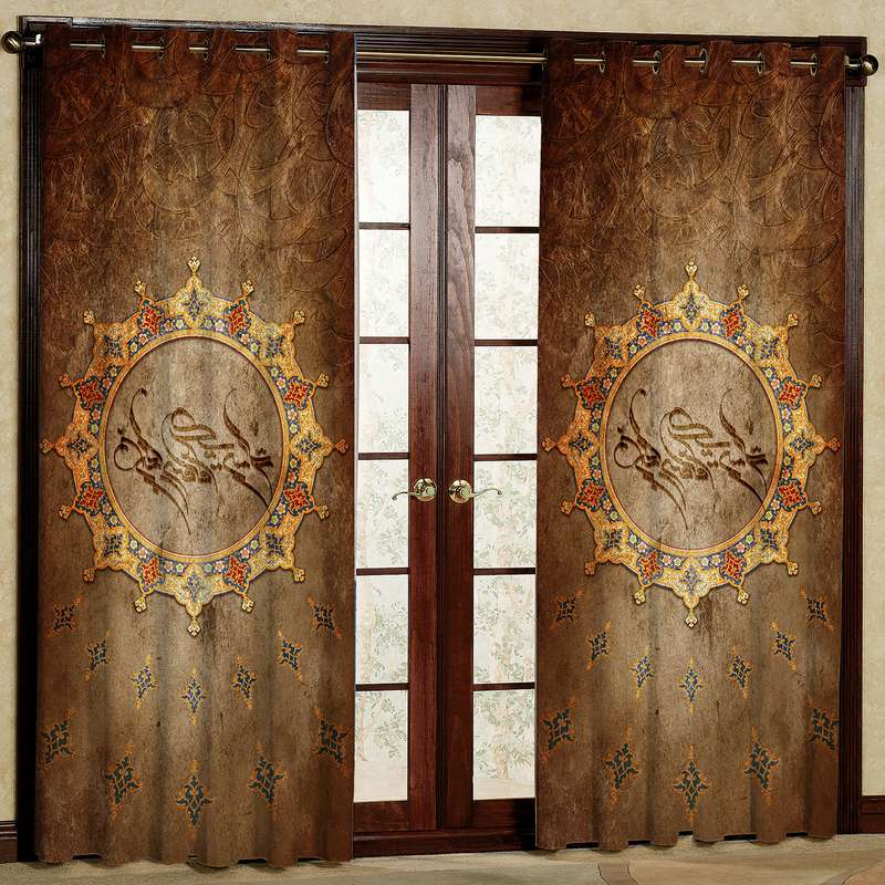 پرده مدل طرح دار مخمل پانچی کد 1069 سایز 140x280 سانتی متر