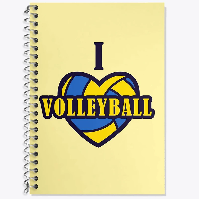 دفتر زبان 50 برگ خندالو مدل سه خط طرح والیبال Volleyball کد 26417