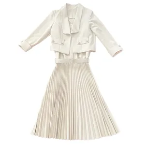 ست کت و سارافون زنانه مدل پلیسه ای