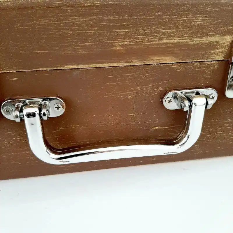 جعبه هدیه چوبی مدل چمدان طرح کاشی سنتی کد WS119