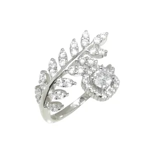 انگشتر نقره زنانه مدل برگ  کد 10018