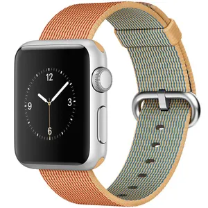 ساعت هوشمند اپل واچ مدل 38mm Aluminum Case With Gold/Red Woven Nylon