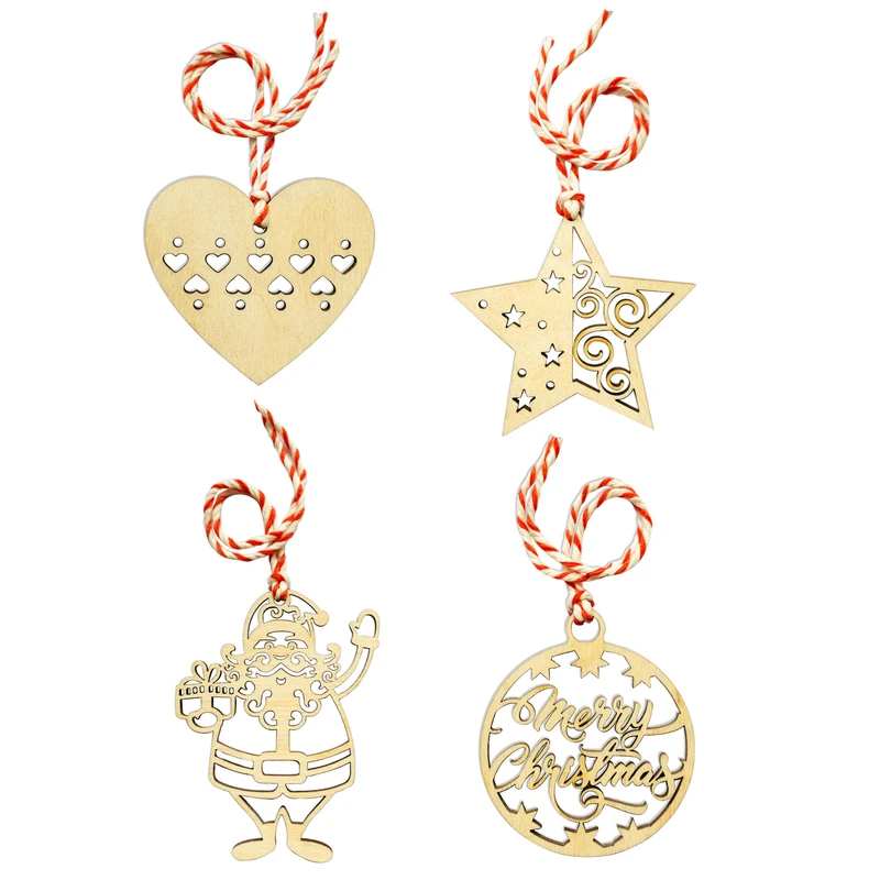 آویز تزیینی طرح درخت کریسمس کد 06 مجموعه 4 عددی