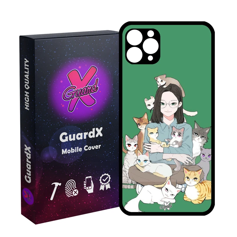 کاور گارد ایکس طرح زن و گربه مدل Glass10676 مناسب برای گوشی موبایل اپل iPhone 11 Pro Max