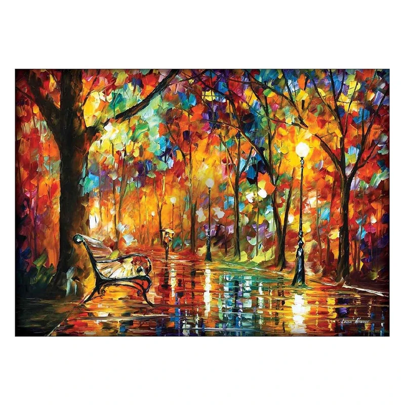 تابلو شاسی ونسونی طرح Leonid Afremov Colorful Night سایز 50x70 سانتی متر
