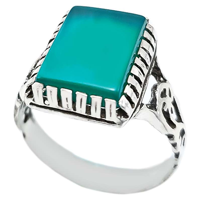 انگشتر نقره مردانه مدل عقیق کد VA3552