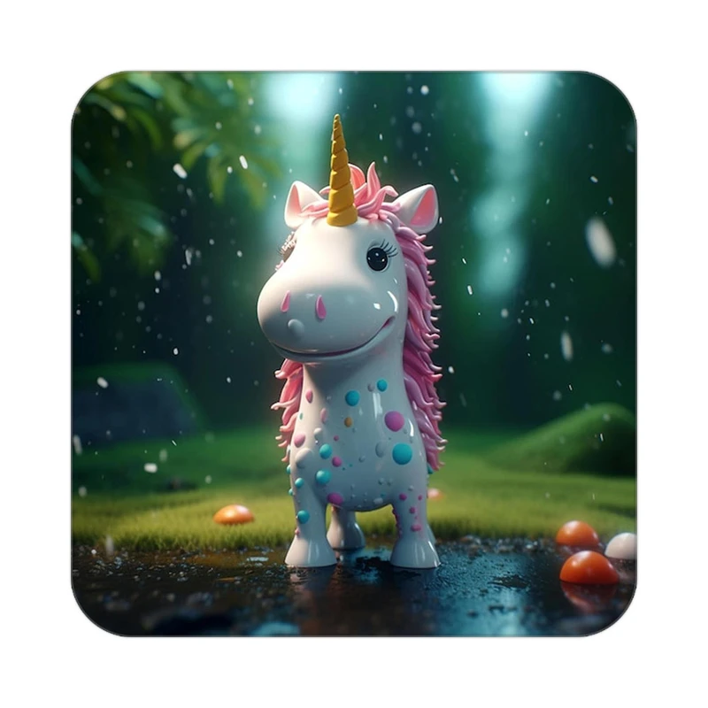 زیر لیوانی کاکتی طرح اسب تک شاخ و یونیکورن مدل mp29139