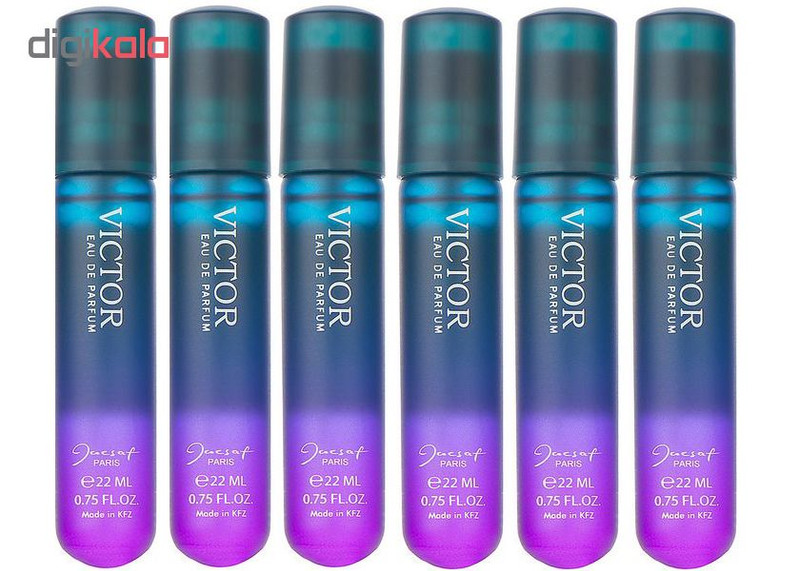 عطر جیبی مردانه ژک ساف مدل Victor حجم 22 میلی لیتر بسته 6 عددی