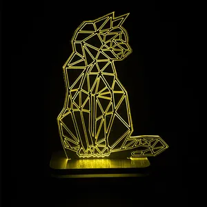 چراغ خواب سان لیزر طرح گربه ایستاده مدل تک رنگ