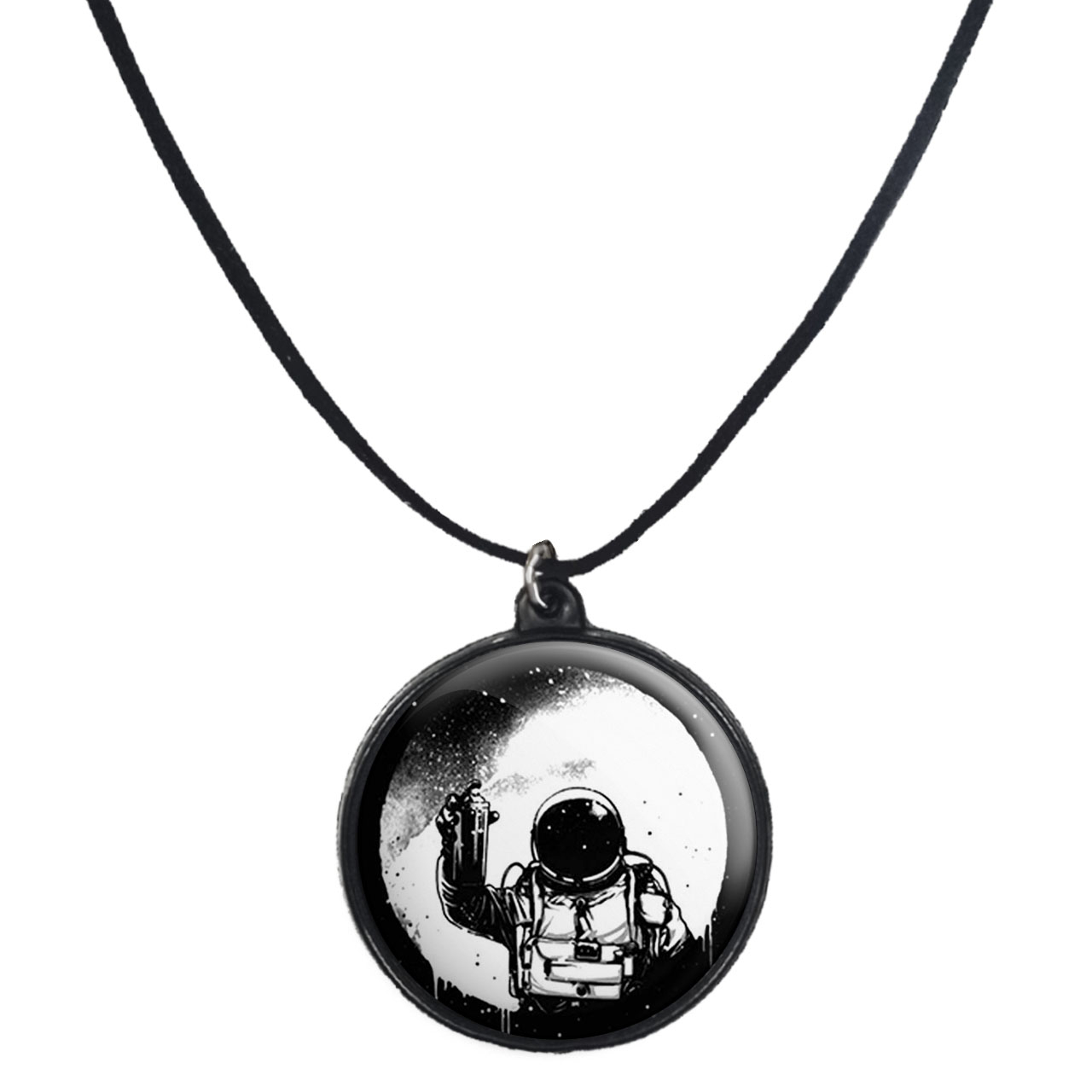 گردنبند پرمانه طرح فضانورد کد pmb.10348 مدل دو طرفه