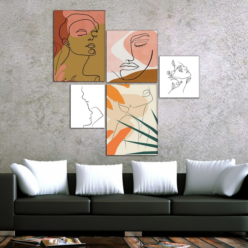 تابلو شاسی بکلیت طرح دکوراتیو مینیمال آرت مدل SH-577 مجموعه 5 عددی