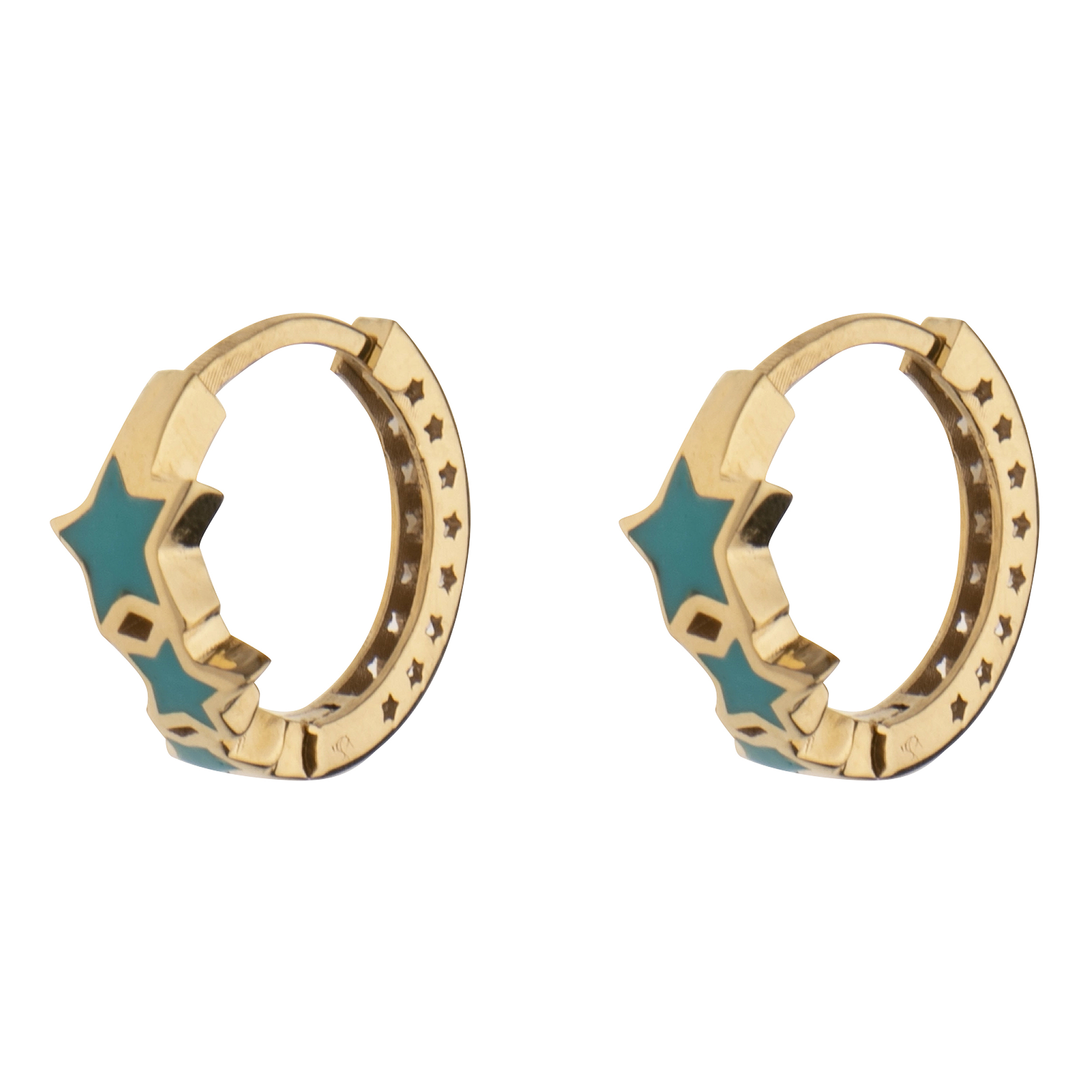 گوشواره حلقهای طلا 18 عیار زنانه گلدم مدل E-3070078