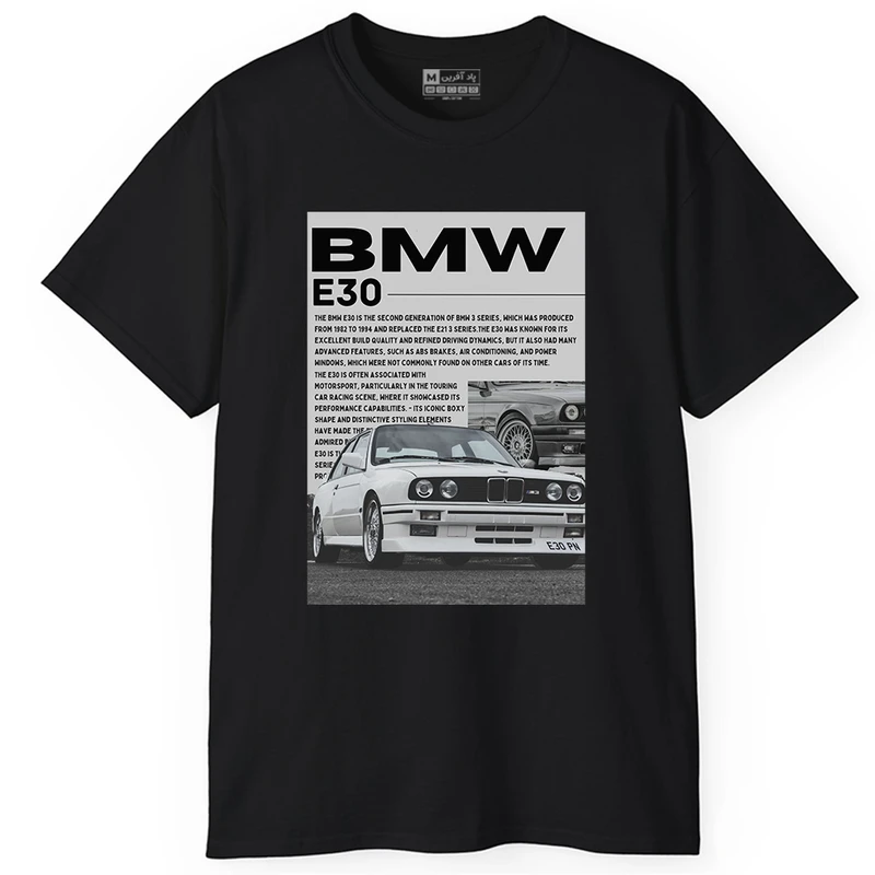  تی‌ شرت آستین کوتاه یقه گرد مردانه پاد آفرین مدل ماشین BMW کد 908