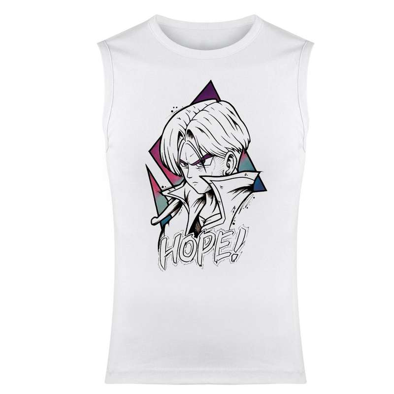 تاپ مردانه مدل انیمه  کد E02 رنگ سفید