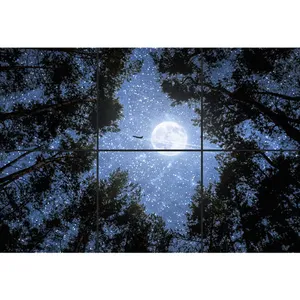 تایل سقفی آسمان مجازی طرح آسمان پر ستاره کد 0100 سایز 60x60 سانتی متر مجموعه 6 عددی