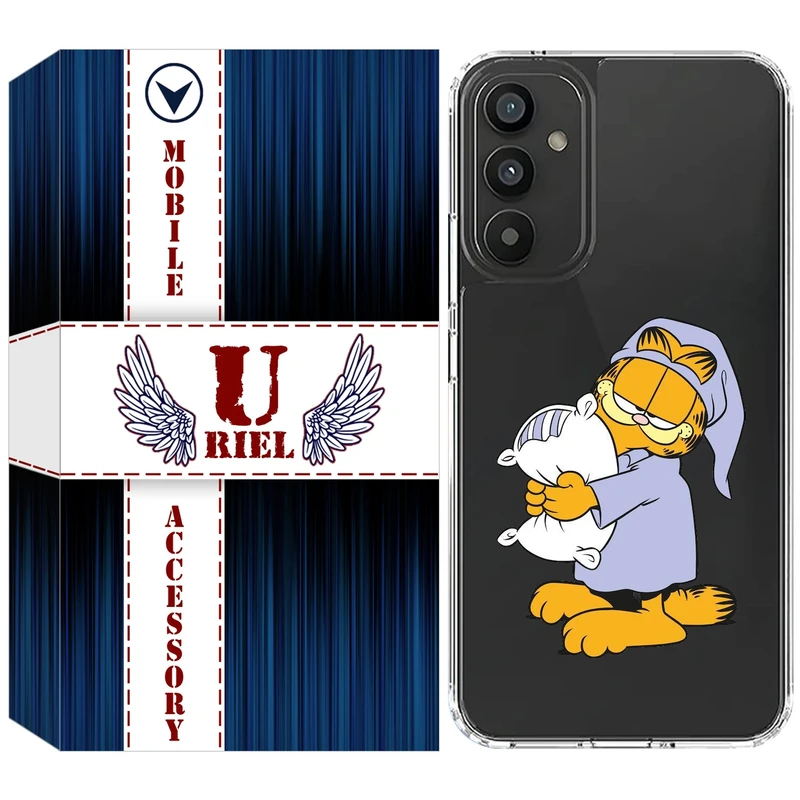 کاور یوریل مدل Clear کد 73 طرح گارفیلد خوابالو مناسب برای گوشی  موبایل سامسونگ Galaxy S25 FE