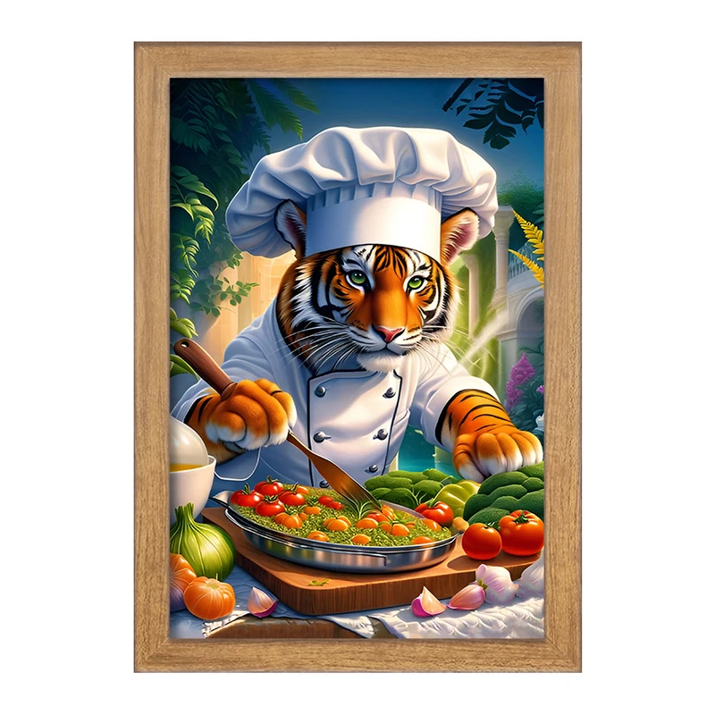 تابلو خندالو مدل ببر آشپز کد F6741