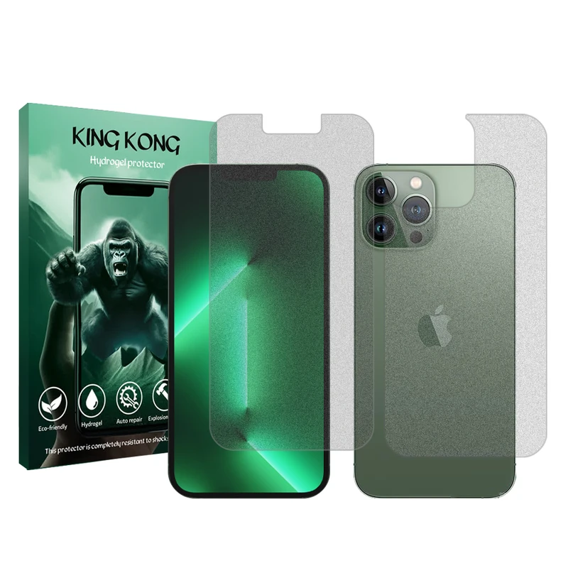 محافظ صفحه نمایش مات کینگ کونگ مدل Tough مناسب برای گوشی موبایل اپل iPhone 13 Pro Max به همراه محافظ پشت گوشی
