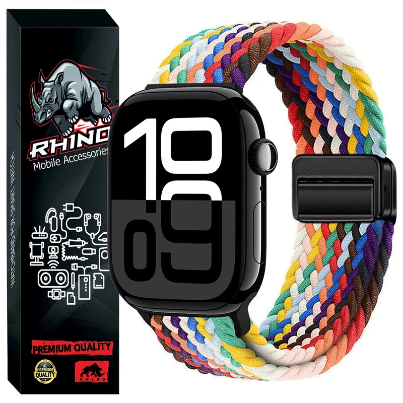 بند راینو مدل Braided Magnet مناسب برای اپل واچ سری 1/2/3/4/5/6/7/8/9/10/SE/ULTRA سایز 44/45/46/49 میلی متری
