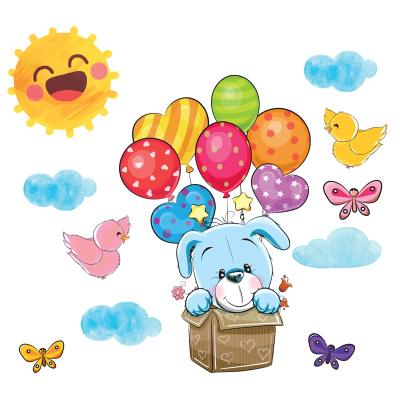 استیکر دیواری کودک مدل cute14 hk