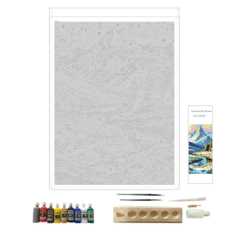 بسته رنگ آمیزی سالوت مدل آکرولیک کد 031102 مجموعه 18 عددی