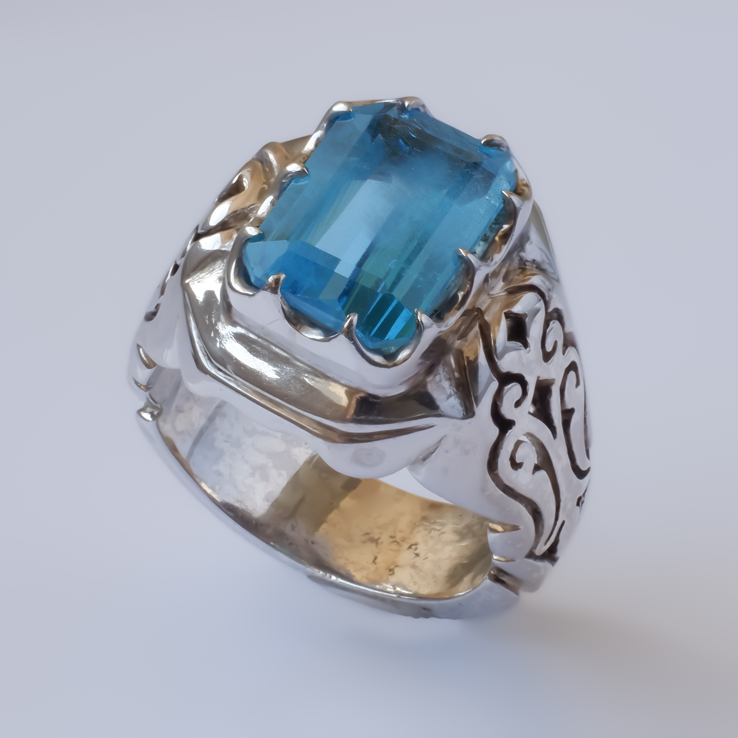 انگشتر نقره مردانه مدل TOPAZ R8