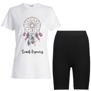 ست تی شرت و شلوارک زنانه مدل 18