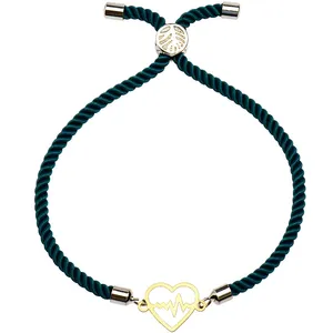 دستبند طلا 18 عیار زنانه الن نار طرح قلب و ضربان مدل N2170