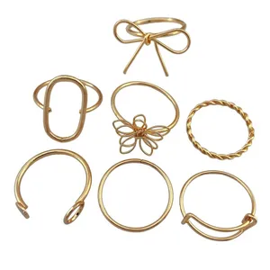 انگشتر زنانه مدل گل کد R4169 مجموعه 7 عددی