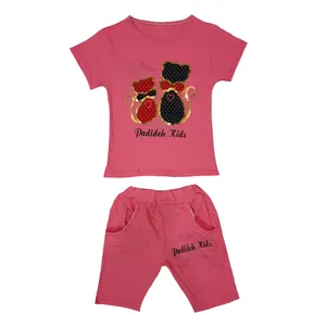 ست تی شرت و شلوارک دخترانه مدل 02 کد Z114