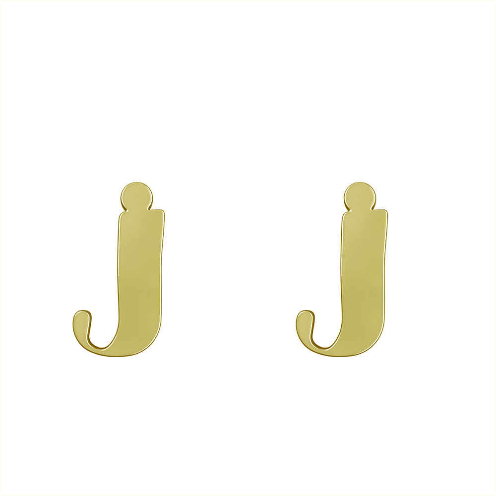 گوشواره طلا 18 عیار زنانه مدوپد مدل حرف J کد GA1-16629