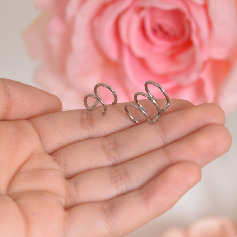 پیرسینگ گوش زنانه پایتخت مدل PS825مجموعه دو عددی