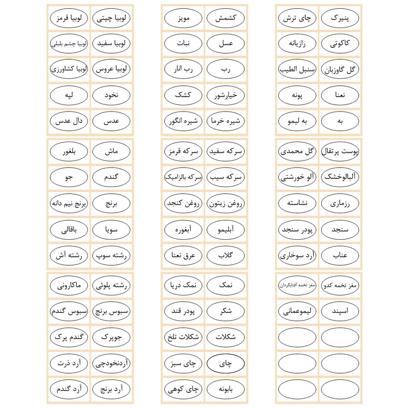 برچسب مدل نظم دهنده حبوبات و یخچال آشپزخانه طرح minimal کد 035 مجموعه 90 عددی