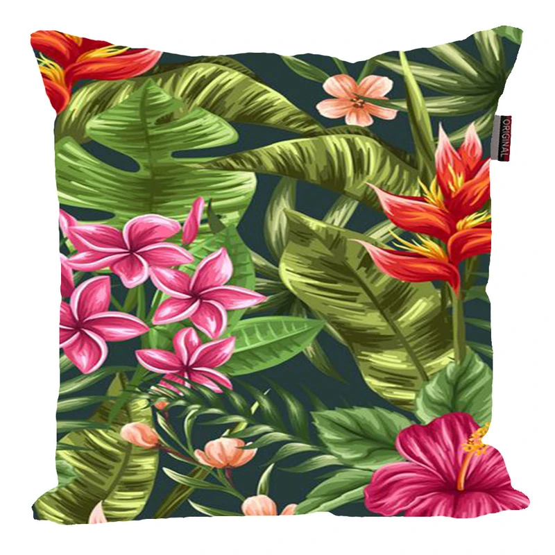 کوسن پاد آفرین مدل فانتزی طرح گل و برگ کد p417