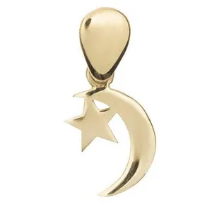 آویز گردنبند طلا 18 عیار زنانه قیراط طرح ماه وستاره کد GH3871