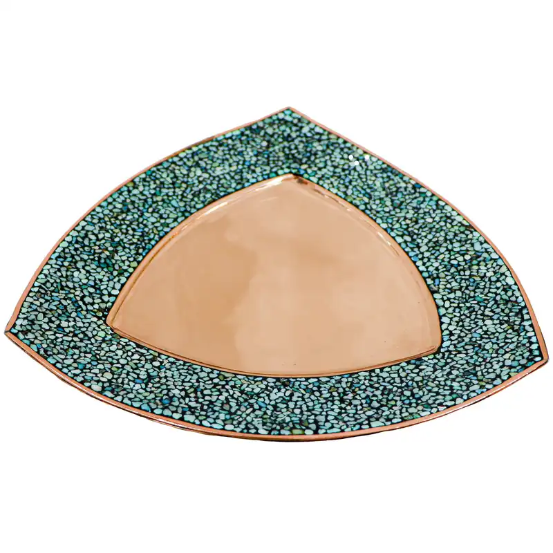 ست کاسه و بشقاب فیروزه کوبی مدل مثلثی کد 1A10p17