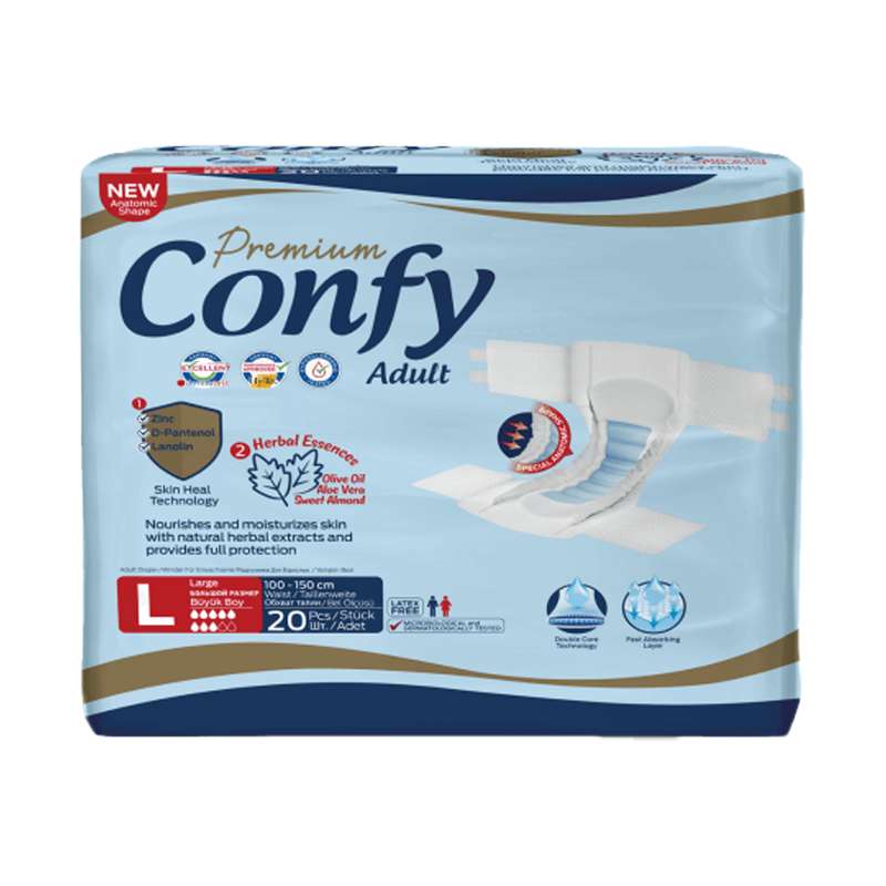 پوشک بزرگسالان کانفی کد Pa7444 سایز لارج  بسته 20 عددی
