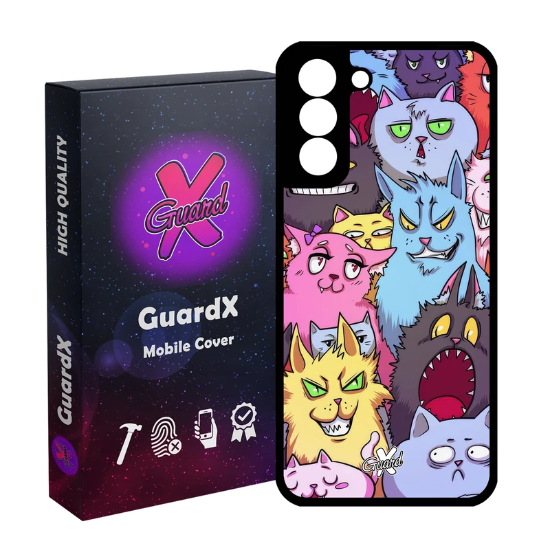 کاور گارد ایکس طرح گربه مدل Glass10578 مناسب برای گوشی موبایل سامسونگ Galaxy S21 FE