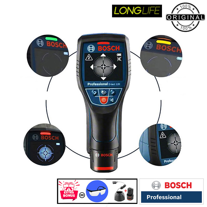 ردیاب دیجیتالی بوش مدل فوق تخصصی D-Tect 120 Advanced Radar + Battery 12 V Li