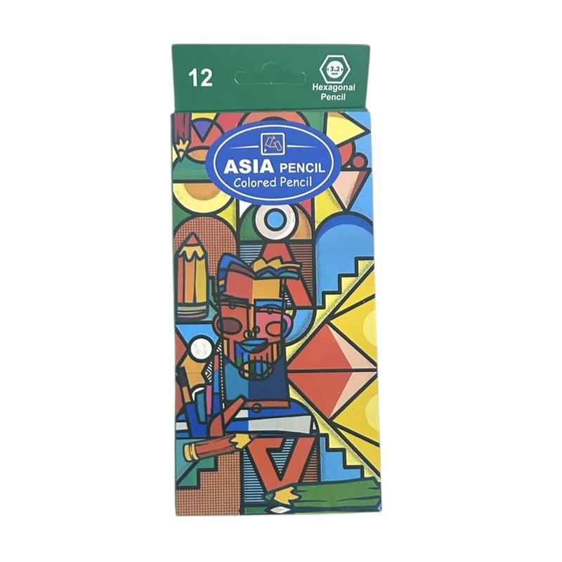 مداد رنگی 12 رنگ برند آسیا مدل 10002