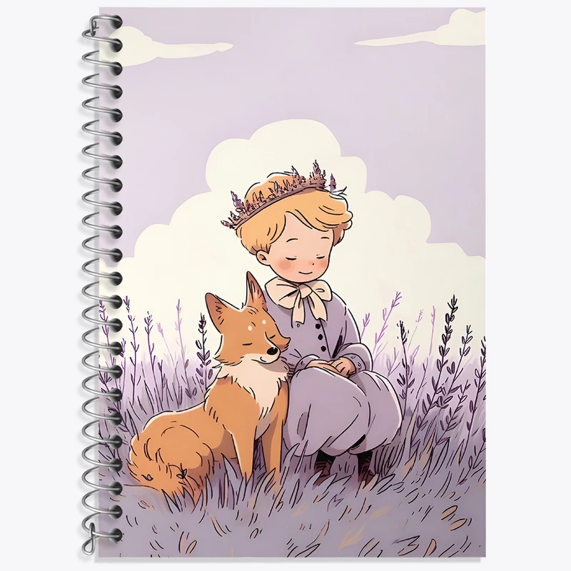 دفتر زبان 50 برگ خندالو مدل دو خط طرح شازده کوچولو کد N3137