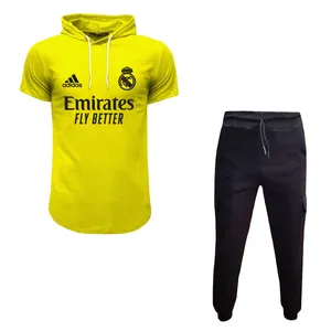 ست تی شرت کلاهدار و شلوار مردانه مدل رئال کد 4321