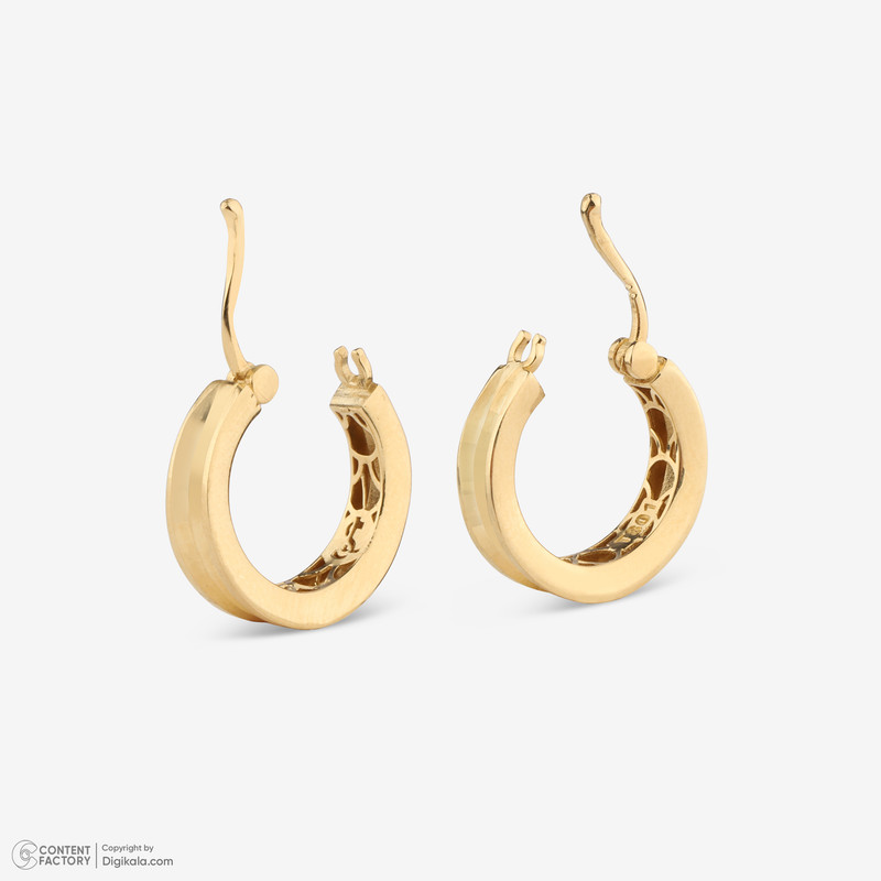 گوشواره حلقه‌ای طلا 18 عیار زنانه گلدم مدل E125023 - 7