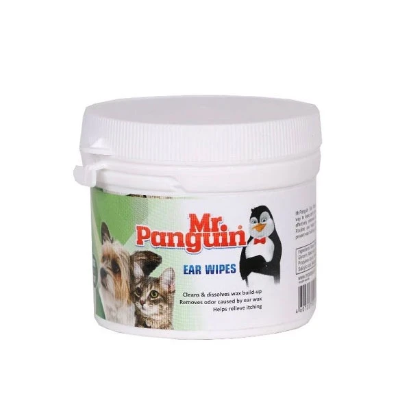 دستمال مرطوب حیوانات خانگی مستر پنگوئن مدل ear wipe وزن 70 گرم