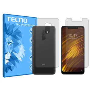 Tecno HyGEL model transparent screen protector suitable for Xiaomi Pocophone F1 mobile phone along with the back protector