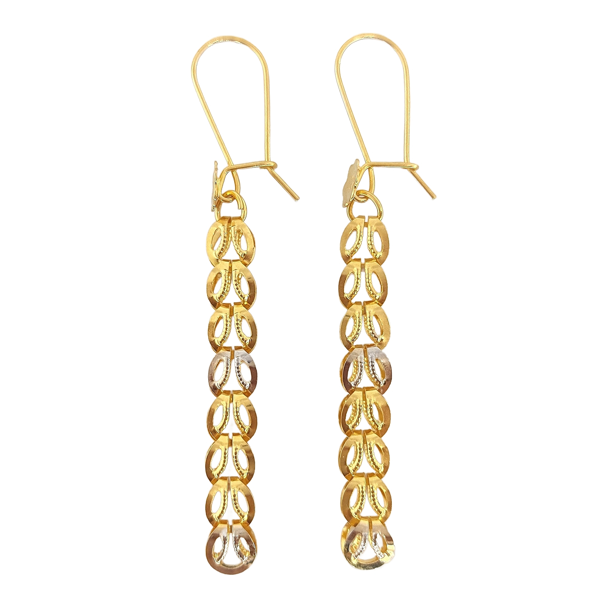 گوشواره طلا 18 عیار زنانه طلا و جواهرسازی افرا مدل لیزری 156