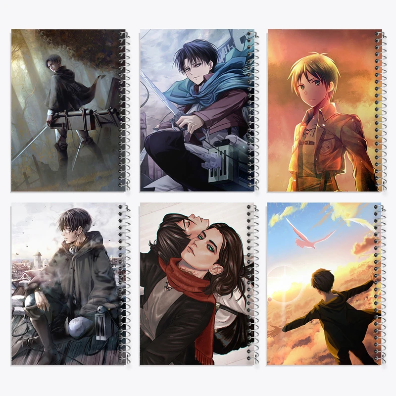 دفتر مشق 50 برگ خندالو طرح انیمه اتک آن تایتان کد 627 مجموعه 6 عددی