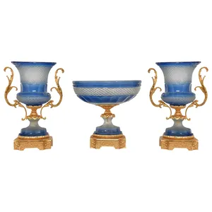 گلدان دکوری مدل پایه درختی برنزی بسته سه عددی