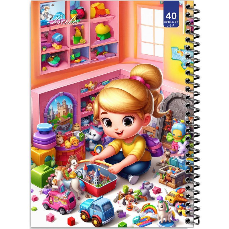 دفتر نقاشی 40 برگ انتشارات بله طرح دخترانه اتاق اسباب بازی کد A4-K768