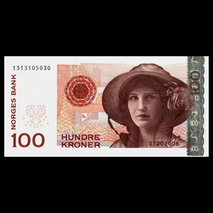 اسکناس تزئینی مدل کشور نروژ 100 کرونا UNC